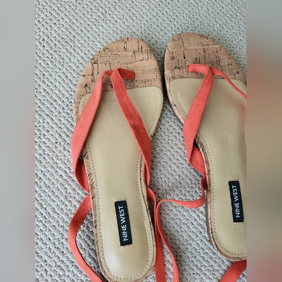 Nine West Orange Tied Up Sandals - Picture 3 of 8